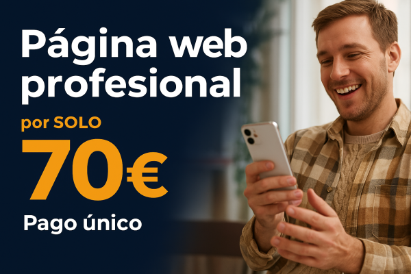 Página Web Profesional con Dominio y Hosting – Solo 70 € Pago Único